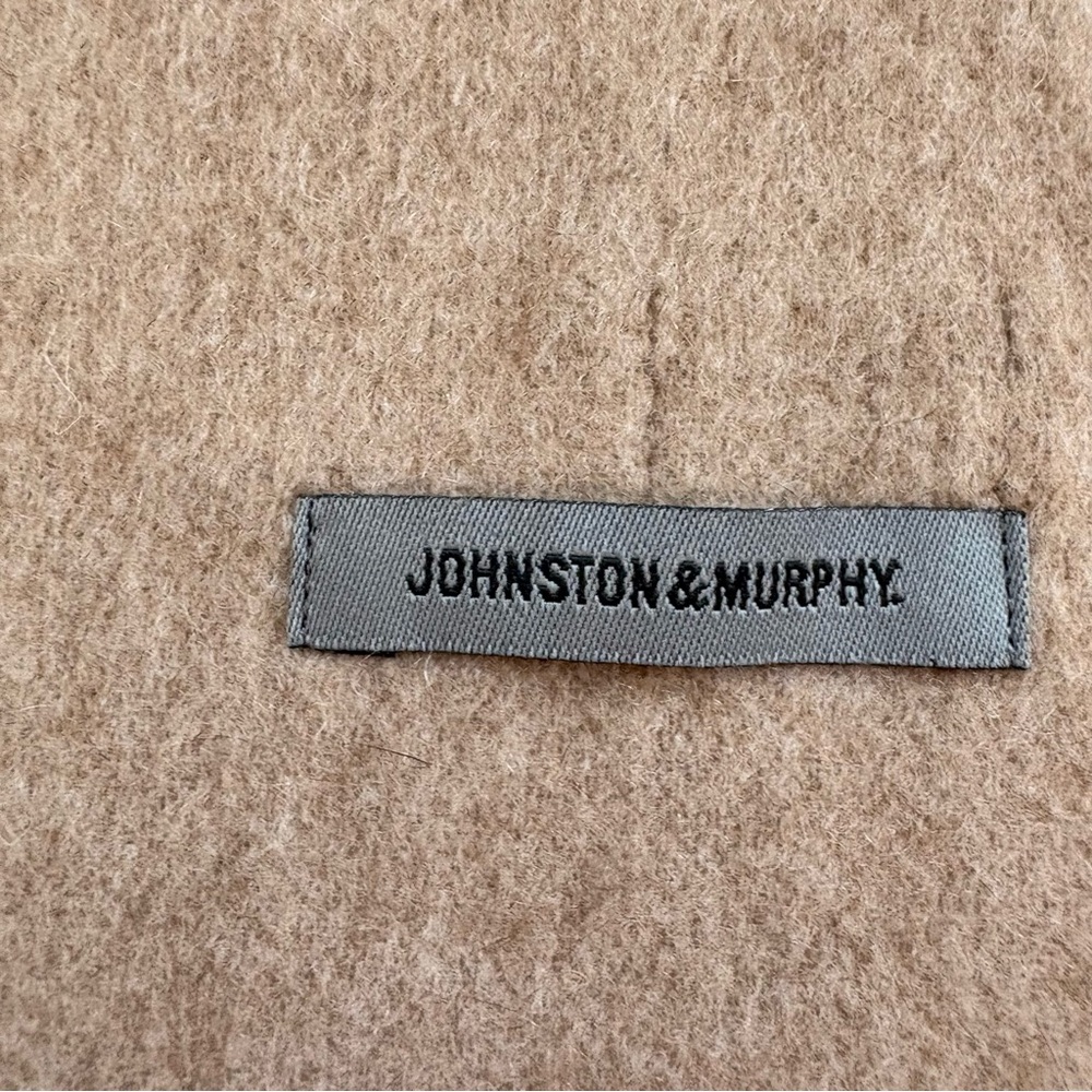 Johnston & Murphy Beige, Brown and Blue Bold Striped Cashmere Scarf 12 x 70 - Picture 3 of 6